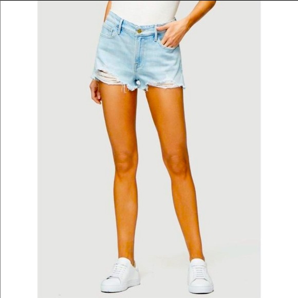 Frame Denim Pants - frame le cut-off denim shorts